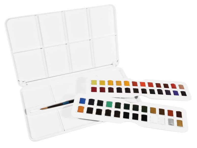 Acquerelli Daler Rowney Aquafine Studio Set - 48 mezzi godet + pennello - D131900201
