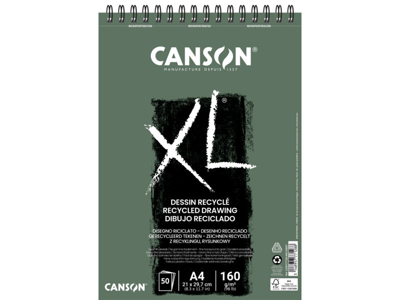 Blocco spiralato sul lato corto Canson XL Recycled 50 ff 160 g/m² A4 C200777128