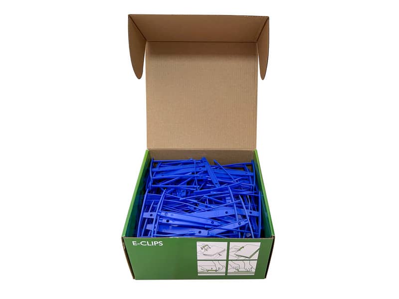 Clip fermafogli Q-Connect blu passo 8 cm conf. 100 pezzi