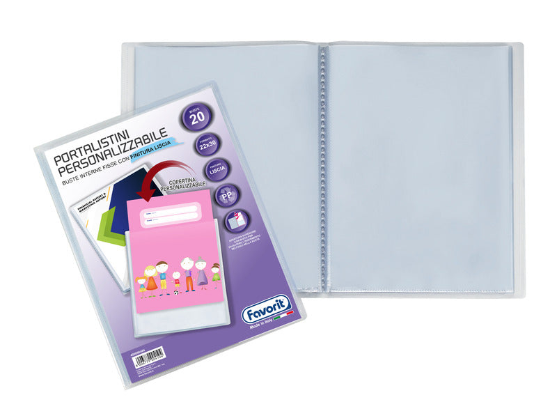 Portalistini a fogli fissi Favorit Sviluppo personalizzabili 22x30 cm - 20 buste