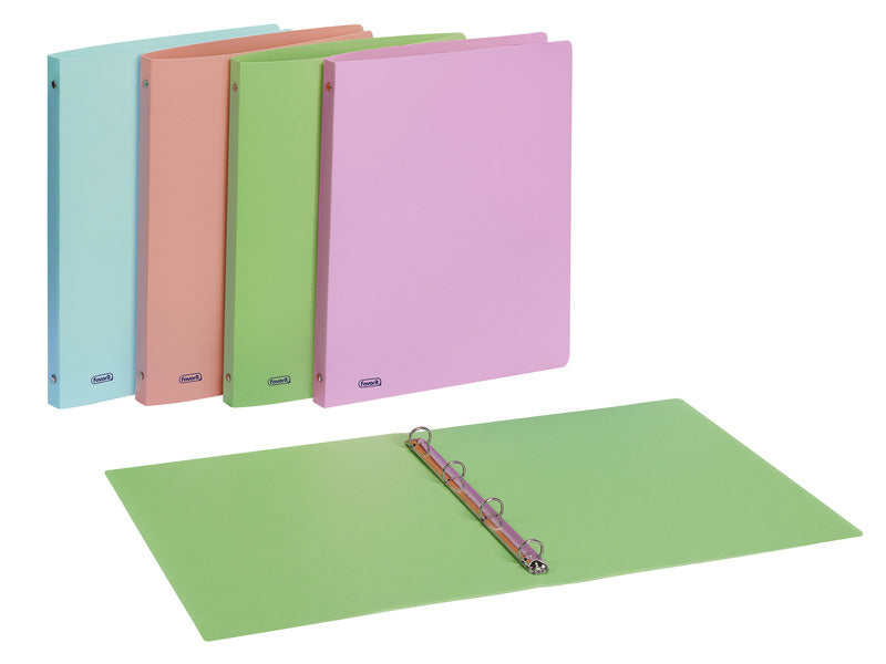 Raccoglitori 4 anelli Favorit Pastel 22x30 cm colori assortiti conf. 20 diametro 15 mm