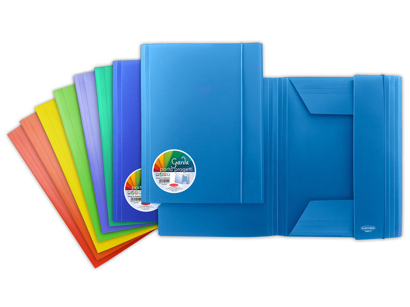 Cartella a tre lembi con elastico Sei Rota Garda in PP conf. 24 colori assortiti - P0000190
