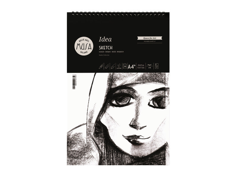 Blocco con spirale Belle Arti Musa Idea Sketch - 90 g - A4 30 fogli