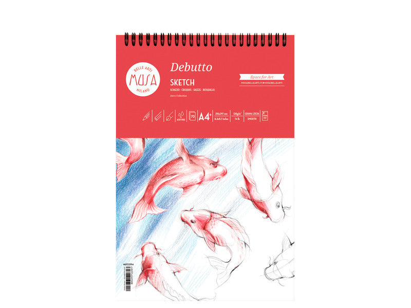 Blocco con spirale Musa Debutto A4 120g/m2 - 50 fogli