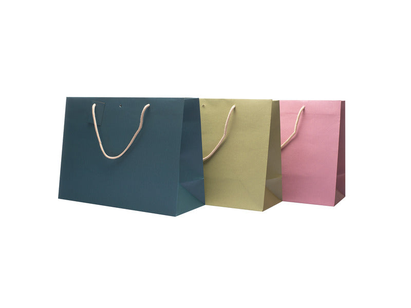 Borsa in carta kraft Decoration Color Mix - 24+14 x 19,5 cm - colori assortiti - conf. 12 pz - SHN201MIX
