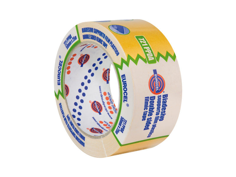 Nastro biadesivo con supporto plastico Eurocel formato 50x25 m