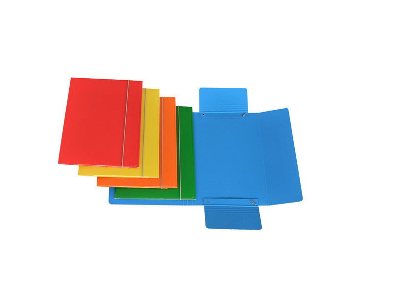 Cartella a tre lembi con elastico Cartotecnica del Garda 25x34 cm 0,8 mm - 10 colori assortiti - CG0032LBXXXAE15