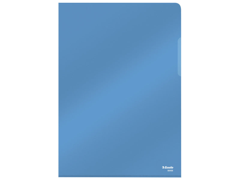 Cartellina a L in PVC Esselte Crystal A4 blu - conf. 25 pz