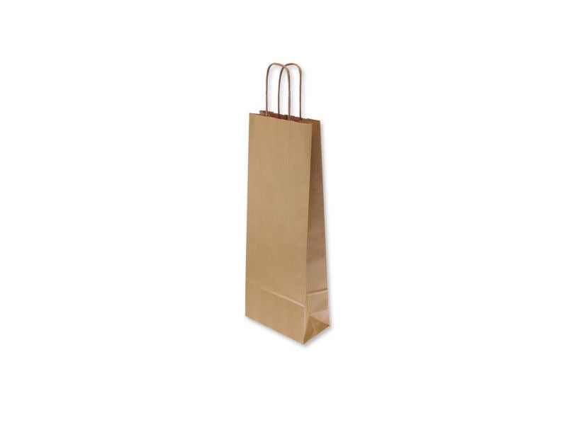Borsa porta bottiglia Florio Carta colore avana - formato 14x9x40 cm - conf. 25 pz