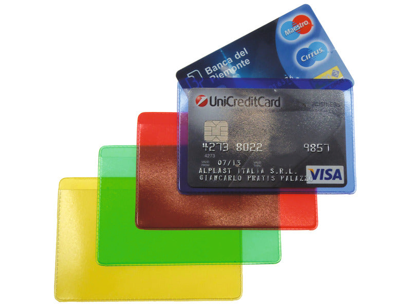 Portacarte Alplast Cristal Card a due scomparti - colori assortiti - 999/C