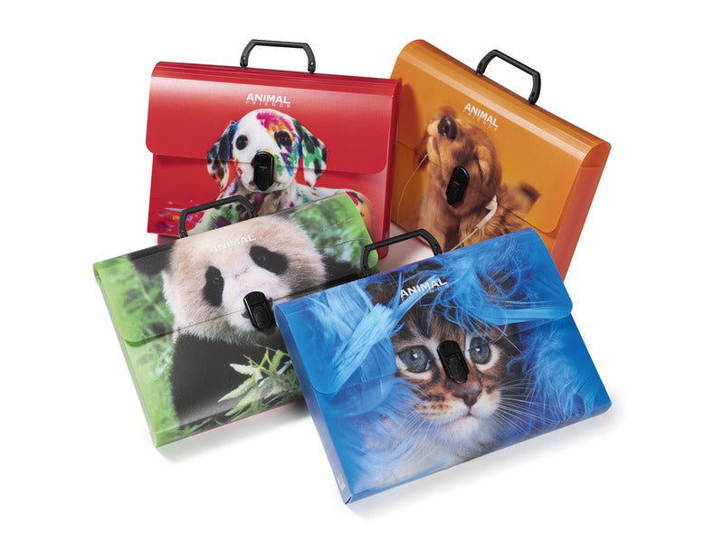 Valigetta in plastica Animal Friends Collection formato 28x38x5 cm - 64EP16