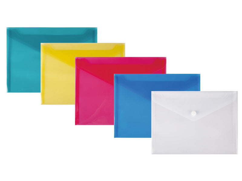 Busta Nikoffice portadocumenti trasparente con bottone - conf. 5 pz - formato A3 - 01NIK033/1