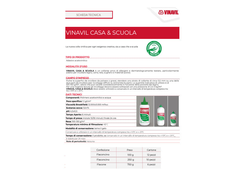 Colla vinilica Vinavil speciale scuola conf. da 10 flaconi da 250 g D0652