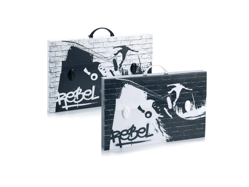Valigetta in PPL Favorit con stampa Favorit Black&White soggetti assortiti 56,5x36,5x5 cm