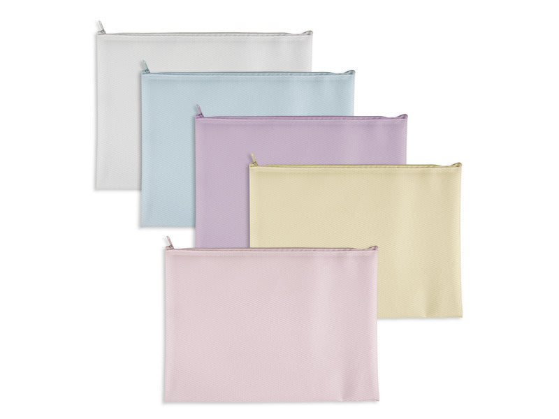 Busta Plastibor Bubble in EVA con zip cucita in tessuto - colori pastello assortiti A4 - P0433190