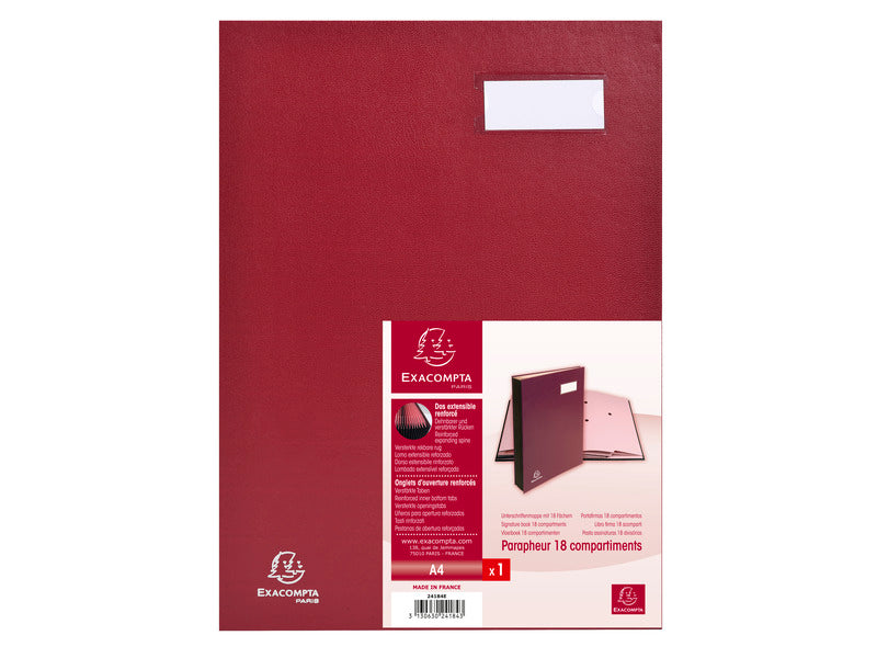 Libro firma Exacompta a 18 scomparti bordeaux 24184E