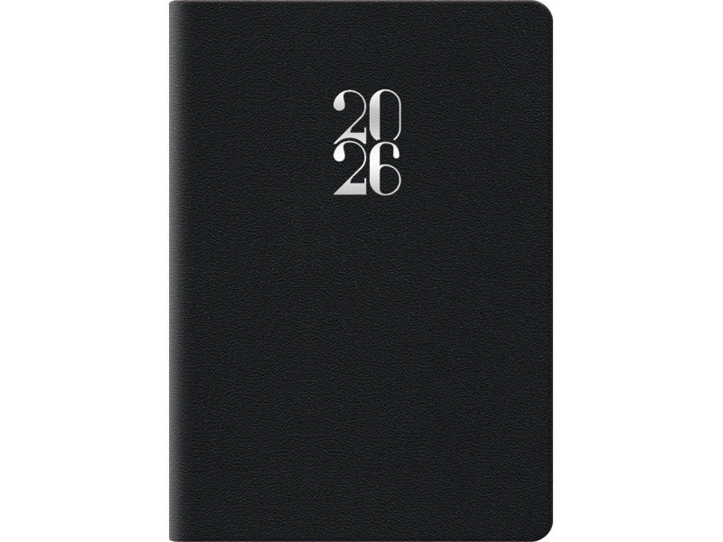 Agenda 2026 bigiornaliera gommato 6,6x9,9 cm nero 26-049100406C