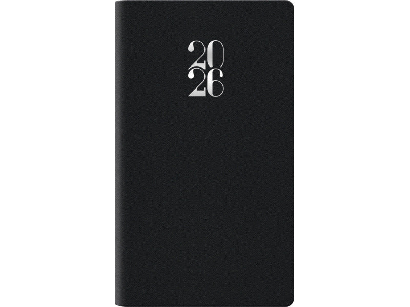 Agenda 2026 settimanale gommato 8x14 cm nero 26-055200406C