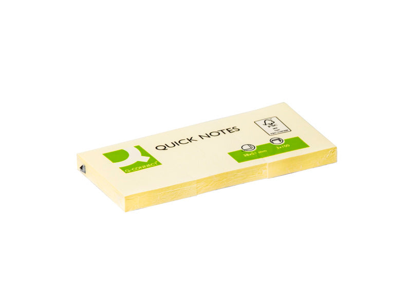 Foglietti riposizionabili Q-Connect 63 g/m² giallo 38x51 mm 12 blocchetti da 100 ff