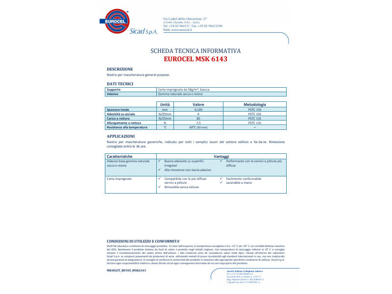 Nastro adesivo in carta Eurocel formato 19 mm x 50 m