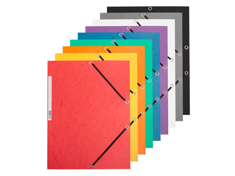 Cartellina a 3 lembi con elastico Q-Connect 24,3x32 cm cartoncino manilla 32x24,3 cm 375 g/m²