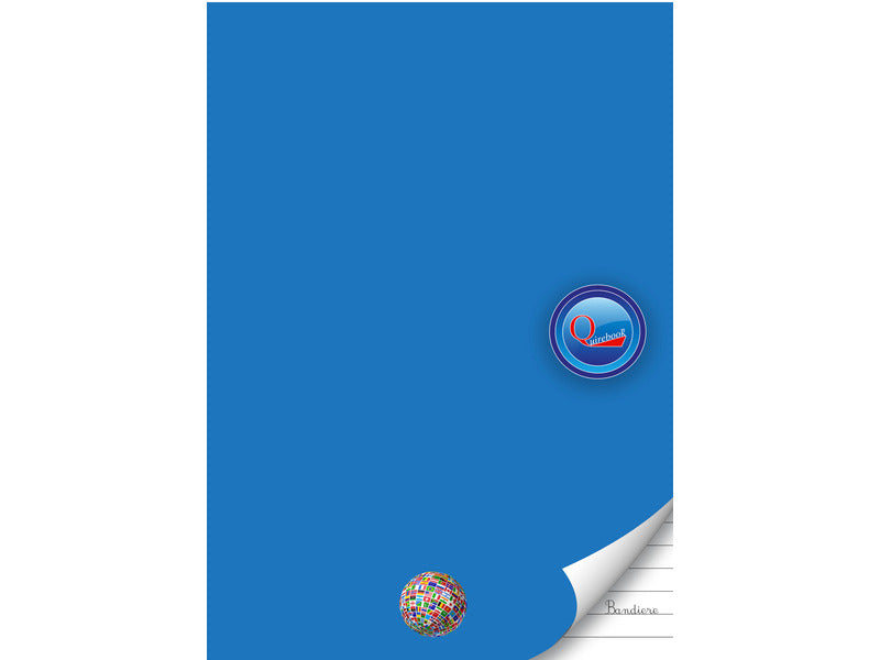 Quaderno rigatura universale Logos Quirebook 21x29,7 cm copertina azzurra Bandiere - rigatura 1R