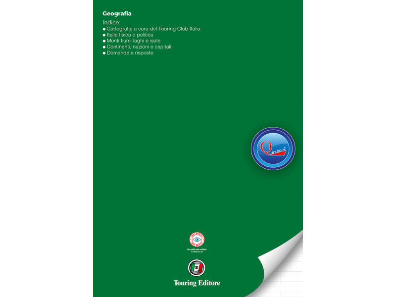 Quaderno rigatura universale Logos Quirebook A4 copertina verdone Geografia - rigatura RQ