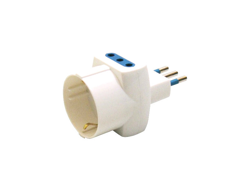 Adattatore di rete triplo e presa Schuko bianco MKC con 2 prese 10A