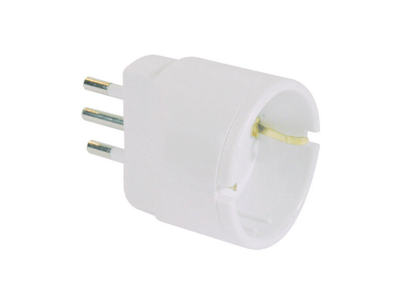 Adattatore di rete spina 2P+T 16A presa schuko MKC bianco