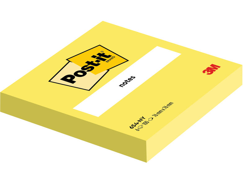 Foglietti Post-it® giallo neon 100 fogli/blocchetto 76x76 mm - conf. 6 pz blisterati singolarmente - 75011N