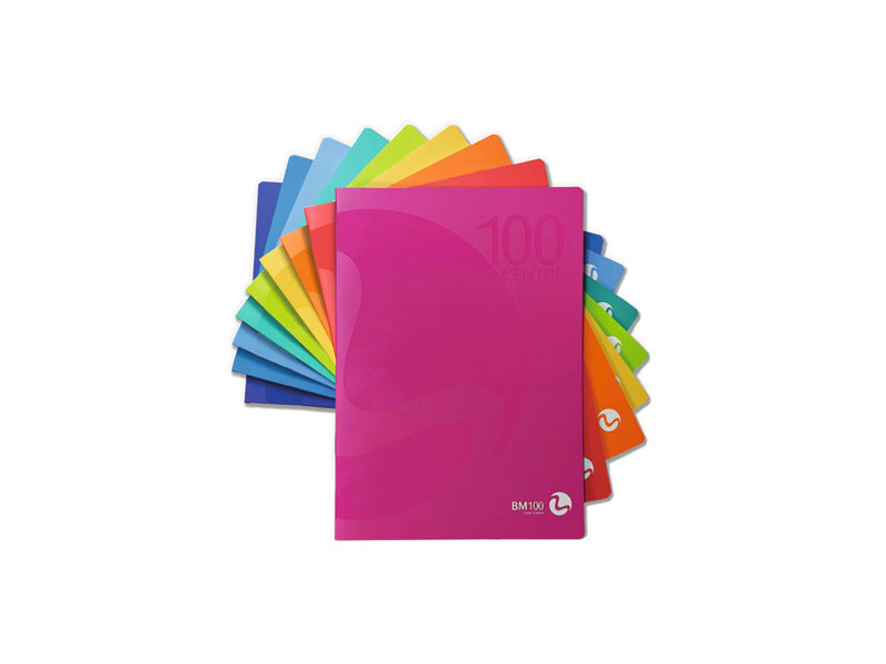Maxi quaderni Be More Centus A4 100 g/m² rigatura A - 18 fogli + risguardo - 9 colori assortiti - conf. 12 pz