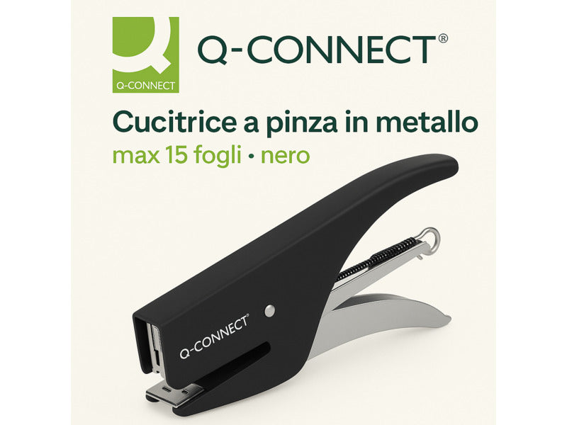Cucitrice a pinza in metallo Q-Connect max 15 fogli - nero